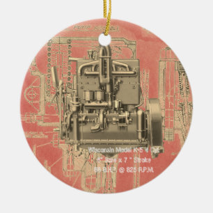 Wisconsin Motor Milwaukee Wisconsin Motor Frühzeit Keramik Ornament