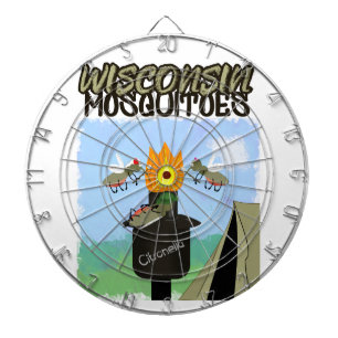 Wisconsin-Mücken-Cartoon - Camping mit Tiki Dartscheibe