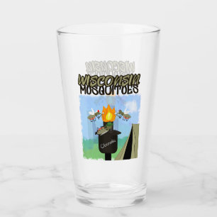 Wisconsin-Mücken-Cartoon - Camping mit Tiki Glas