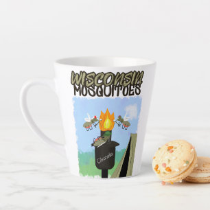 Wisconsin-Mücken Cartoon - Camping von Tiki Milchtasse