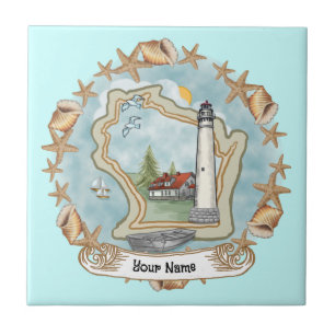 Wisconsin Muscheln Lighthouse Tile Fliese