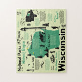 Wisconsin National Parks Infografik Karte Puzzle (Vertikal)