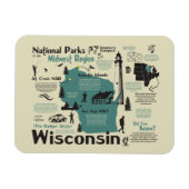 Wisconsin National Parks Map Magnet (Horizontal)
