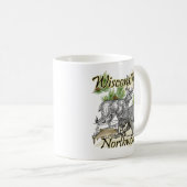 Wisconsin Northwoods Sportsman Jagd Fischerei Tass Kaffeetasse (VorderseiteRechts)
