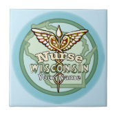 Wisconsin Nurse Caduceus Fliese (Vorderseite)