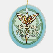Wisconsin Nurse Caduceus Keramik Ornament (Links)