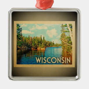 Wisconsin Ornament Vintage Travel