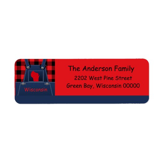 Wisconsin Overalls Buffalo Karierte Rücksendeadres (Vorne)