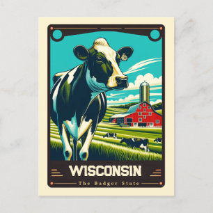 Wisconsin   Patriotischer Geist Vintage-Postkarte Postkarte