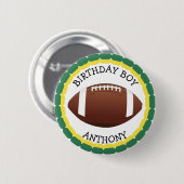 Wisconsin Personalize Birthday Boy Football Button (Vorne & Hinten)