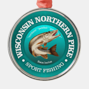 Wisconsin Pike Fishing Ornament Aus Metall