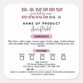 Wisconsin Pink Hütte Law Label Bakery Packaging Quadratischer Aufkleber (Vorderseite)