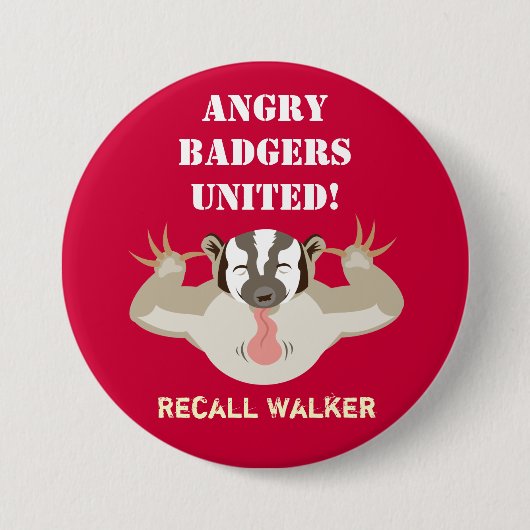 Wisconsin Politics_Angry Badgers United_Recall Button (Vorderseite)