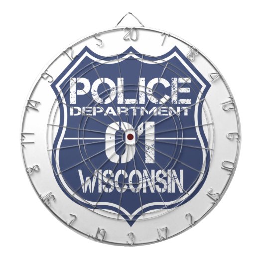Wisconsin-Polizeidienststelle-Schild 01 Dartscheibe (vorne)