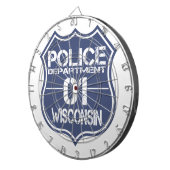 Wisconsin-Polizeidienststelle-Schild 01 Dartscheibe (Vorderseite rechts)
