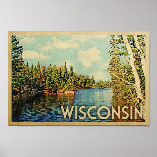 Wisconsin Poster - Lake Vintage Travel (Vorne)