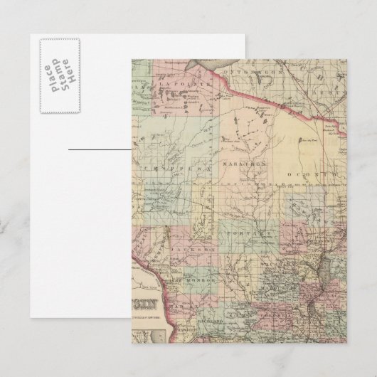 Wisconsin Postkarte (Vorne/Hinten)