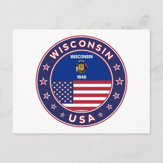 Wisconsin Postkarte (Vorderseite)