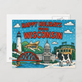 WISCONSIN Postkarte (Vorne/Hinten)
