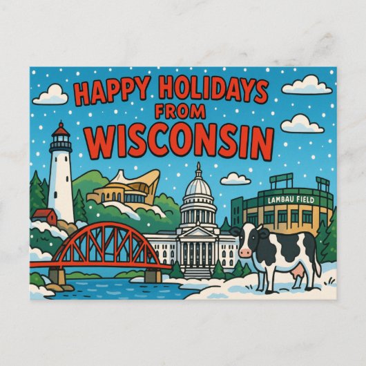 WISCONSIN Postkarte (Vorderseite)