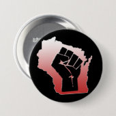 Wisconsin-Protest - geballte Faust Button (Vorne & Hinten)