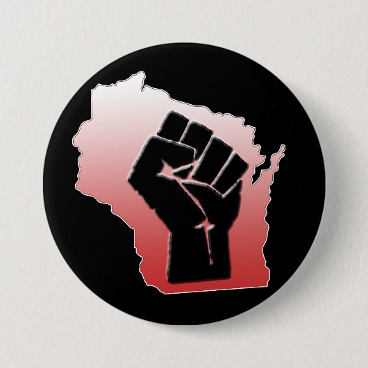Wisconsin-Protest - geballte Faust Button (Vorderseite)