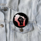 Wisconsin-Protest - geballte Faust Button (Beispiel)
