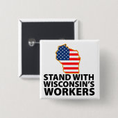 Wisconsin-Proteste Button (Vorne & Hinten)