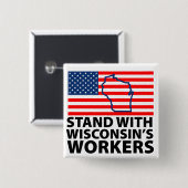 Wisconsin-Proteste Button (Vorne & Hinten)