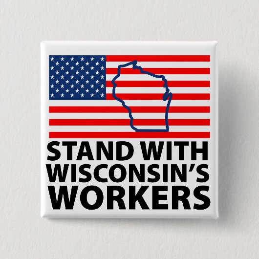 Wisconsin-Proteste Button (Vorderseite)