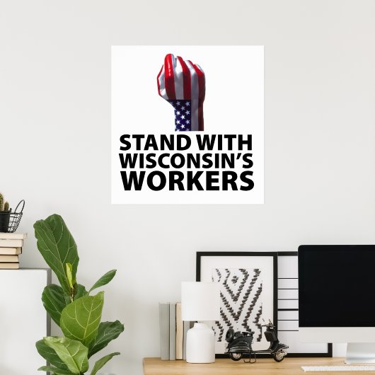 Wisconsin-Proteste Poster (Heimbüro)