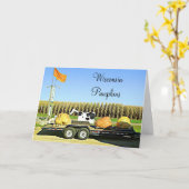 Wisconsin Pumpkins and Dairy Cow Halloween Card Karte (Gelbe Blume)