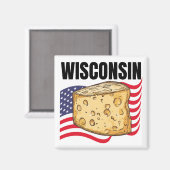 Wisconsin-Quadrat-Magnet Magnet (Vorderseite/Rückseite)