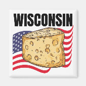 Wisconsin-Quadrat-Magnet Magnet (Vorne)