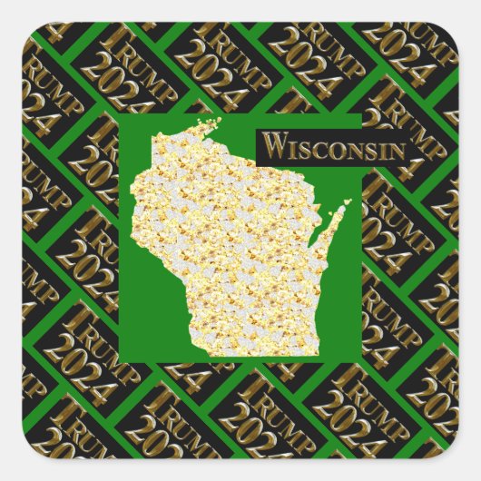 WISCONSIN QUADRATISCHER AUFKLEBER (Vorderseite)