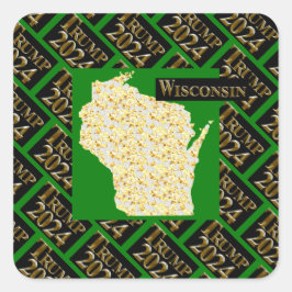 WISCONSIN QUADRATISCHER AUFKLEBER