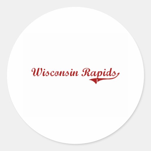 Wisconsin Rapids Wisconsin Classic Design Runder Aufkleber (Vorderseite)