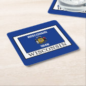 Wisconsin Rechteckiger Pappuntersetzer (angewinkelt)