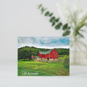 Wisconsin Red Barn Farm Landschaftlich View Postka Postkarte (Stehend Vorderseite)