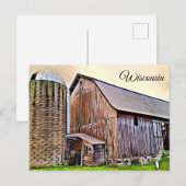 Wisconsin Red Barn Farm Postcard Postkarte (Vorne/Hinten)