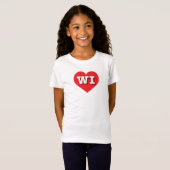Wisconsin Red Heart - I Liebe WI T-Shirt (Vorne ganz)