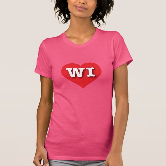 Wisconsin Red Heart - I Liebe WI T-Shirt (Vorderseite)