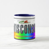 Wisconsin - Regenbogen-Staat Tasse (Zentrum)