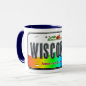 Wisconsin - Regenbogen-Staat Tasse (Vorderseite Links)