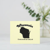 Wisconsin - Riechen Sie unsere Milchluft Postkarte (Stehend Vorderseite)
