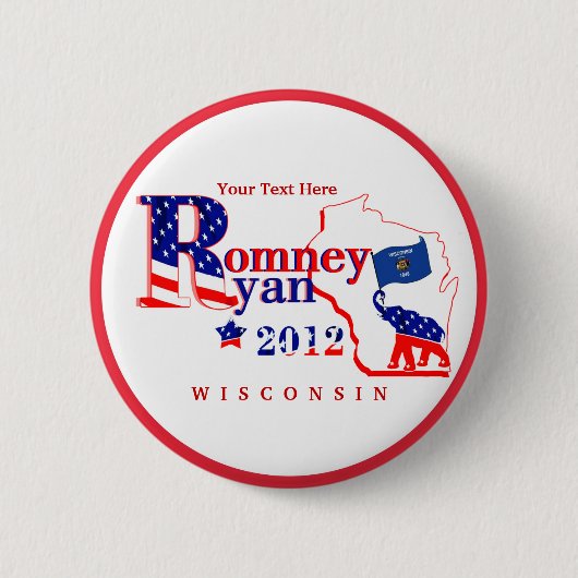 Wisconsin Romney und Knopf Ryans 2012 fertigen 2 Button (Vorderseite)