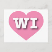 Wisconsin Rosa Herz - I Liebe WI Postkarte (Vorderseite)