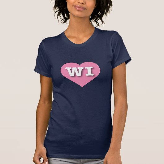 Wisconsin Rosa Herz - I Liebe WI T-Shirt (Vorderseite)