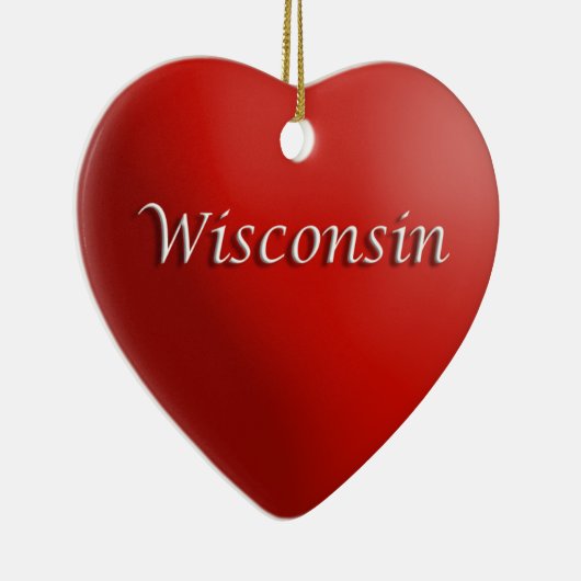 Wisconsin Rotes Herz Keepake Ornament (Rechts)