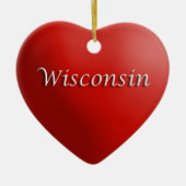 Wisconsin Rotes Herz Keepake Ornament (Vorne)